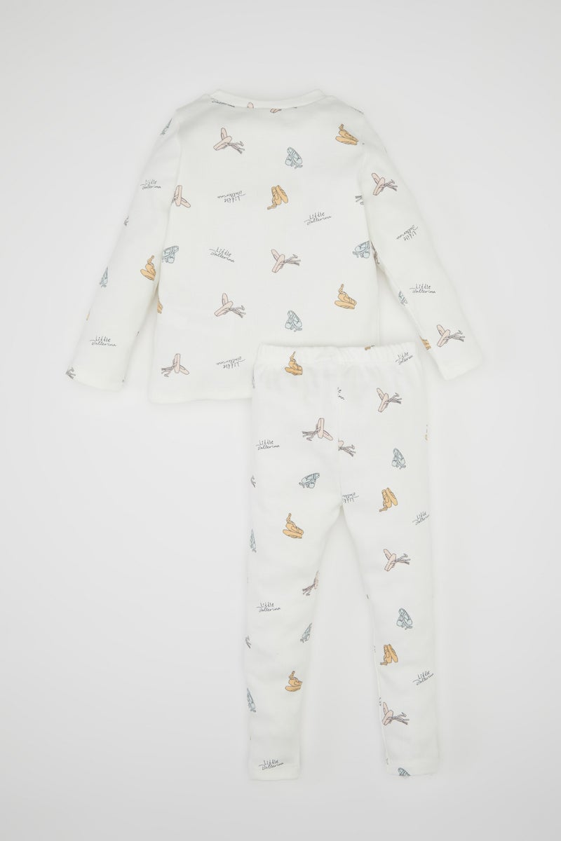 DeFacto Beige BabyGirl Baby Girl Corduroy 2 Piece Pajama Set Casual - Image 4